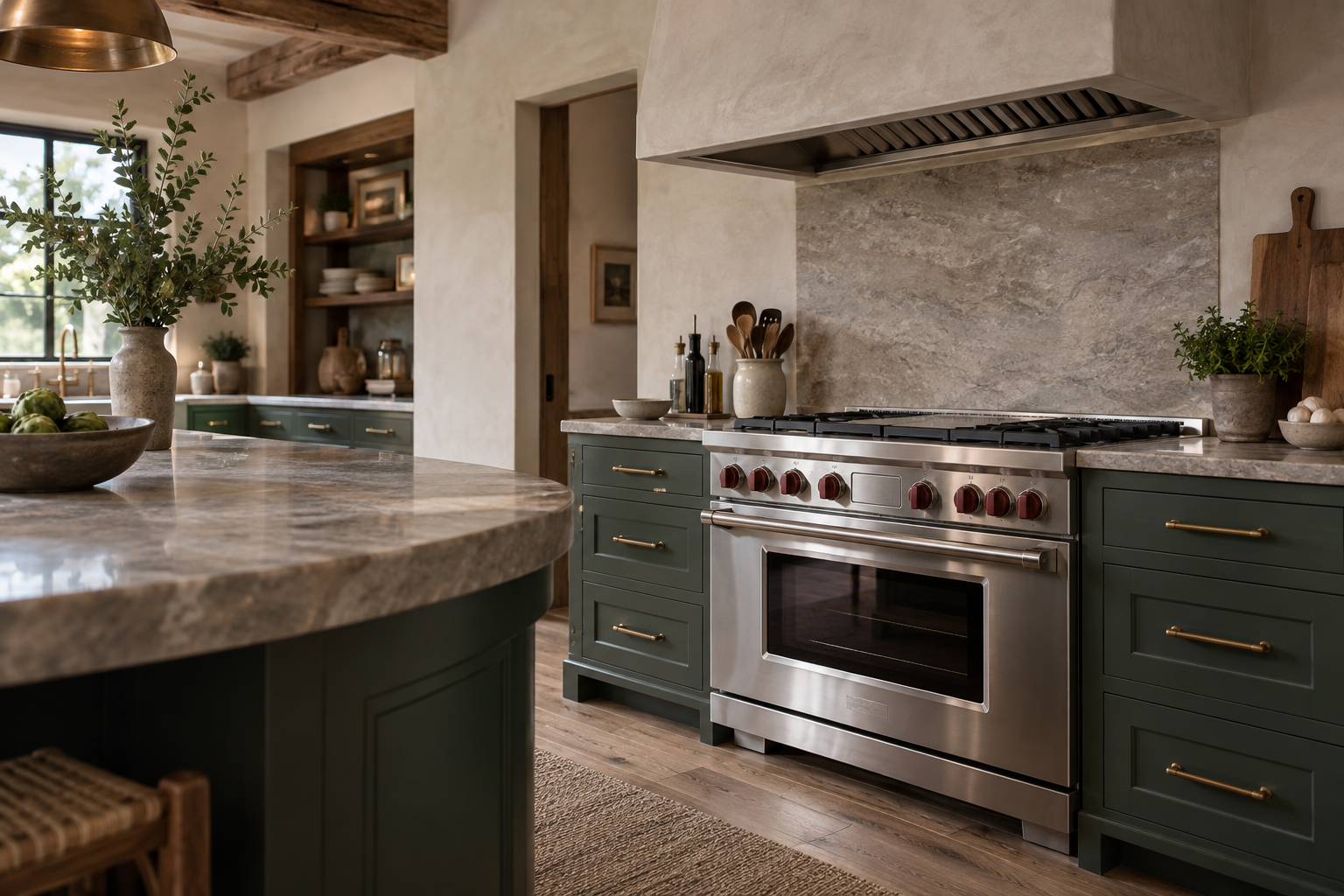 Illustrative Wolf range in a residential kitchen — AI image for Sub-Zero Repair Lewisboro