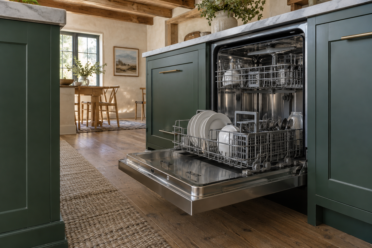 Illustrative Thermador dishwasher in a residential kitchen — AI image for Sub-Zero Repair Lewisboro