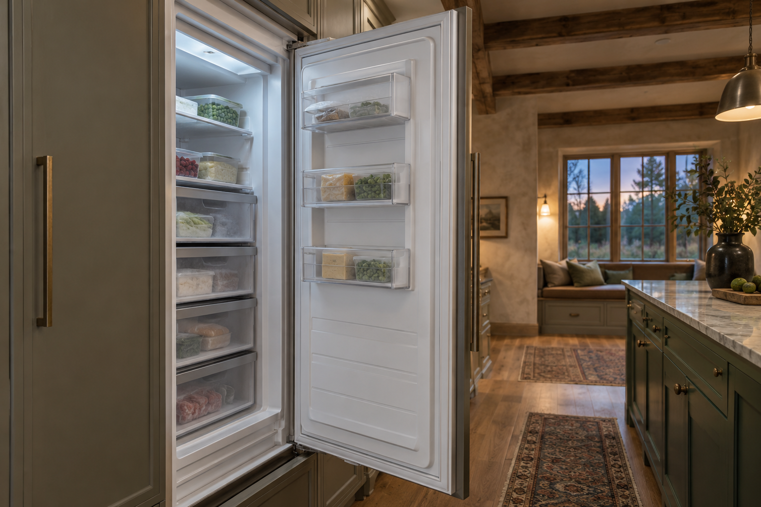 Illustrative Thermador freezer in a residential kitchen — AI image for Sub-Zero Repair Lewisboro