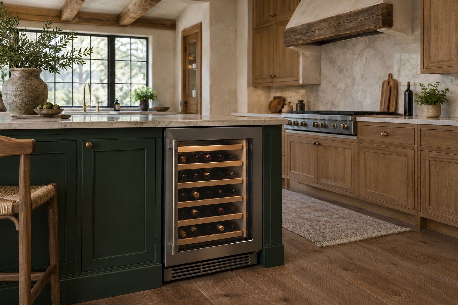 Illustrative Thermador wine cooler in a residential kitchen — AI image for Sub-Zero Repair Lewisboro
