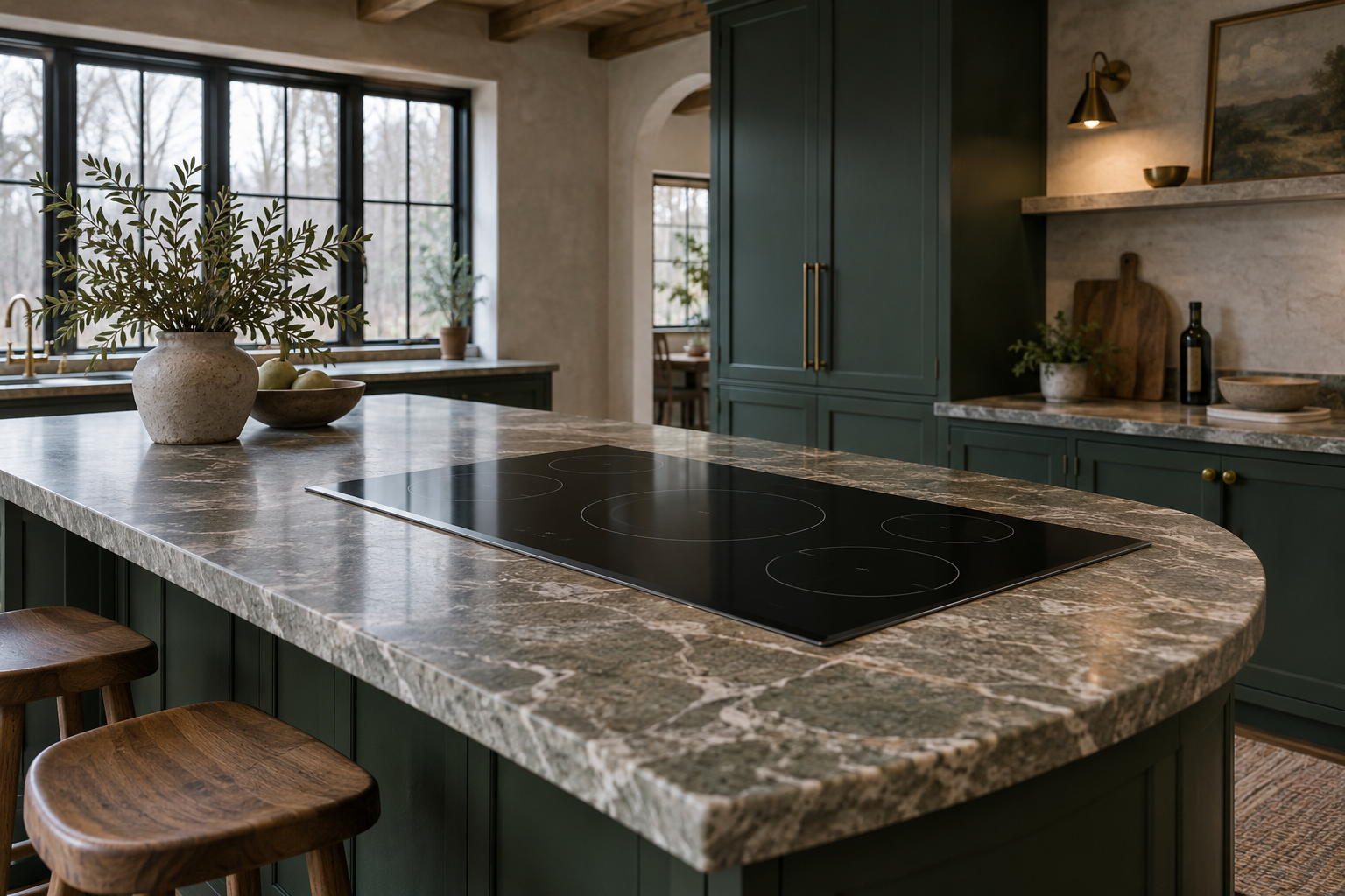 Illustrative Wolf cooktop in a residential kitchen — AI image for Sub-Zero Repair Lewisboro
