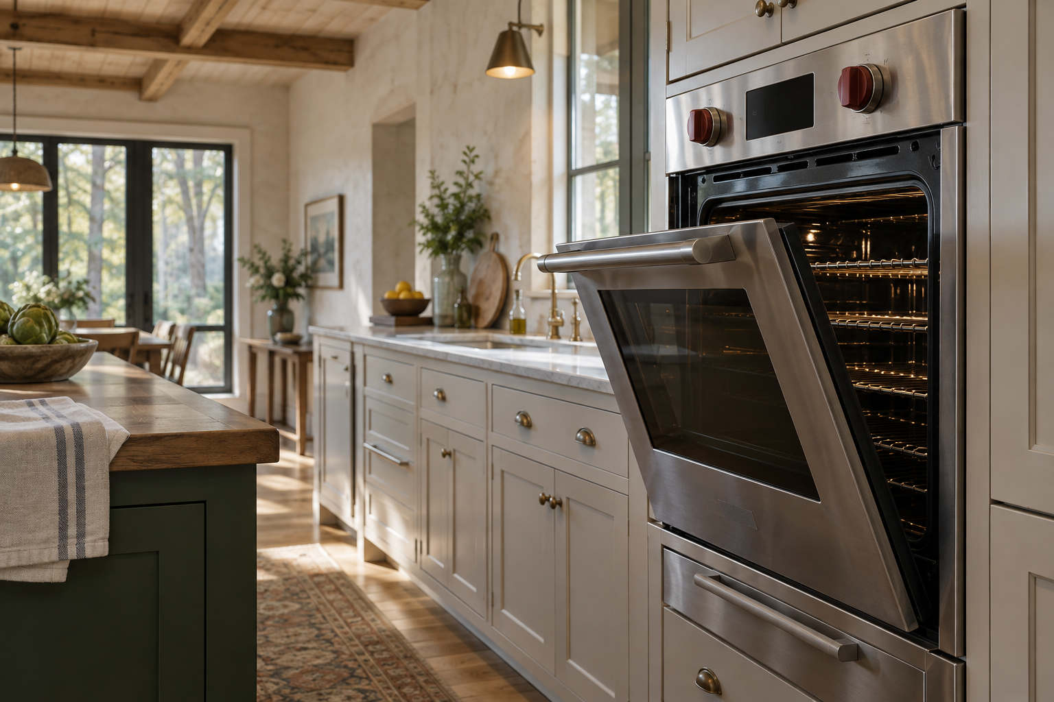 Illustrative Wolf oven in a residential kitchen — AI image for Sub-Zero Repair Lewisboro